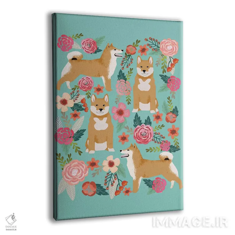 تابلو دکوراتیو کولاژ گل های شیبا اینو اثر پت فرندلی - نمای پرسپکتیو محصول