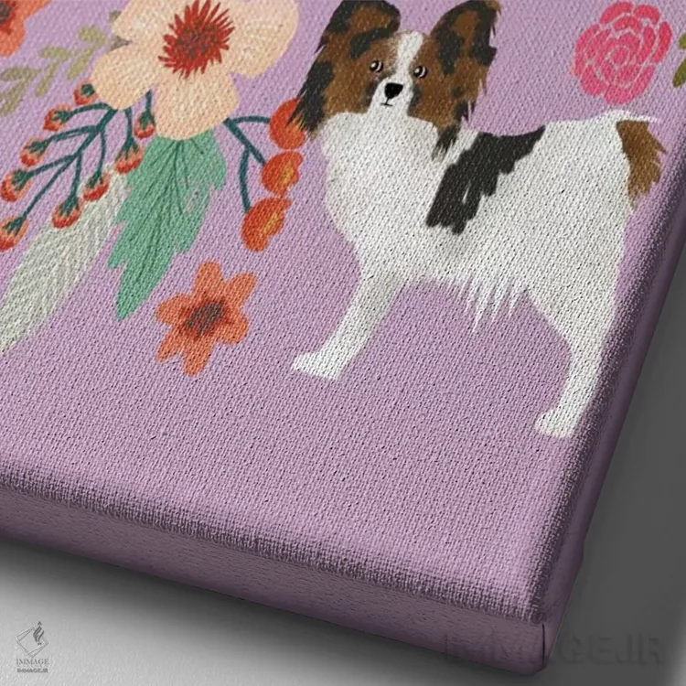 تابلو دکوراتیو کولاژ گل های پاپیون اثر پت فرندلی - نمای نزدیک بافت بوم