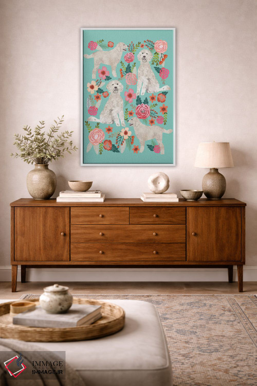 تابلو دکوراتیو کولاژ گل های گلدن دودل اثر پت فرندلی - D4W