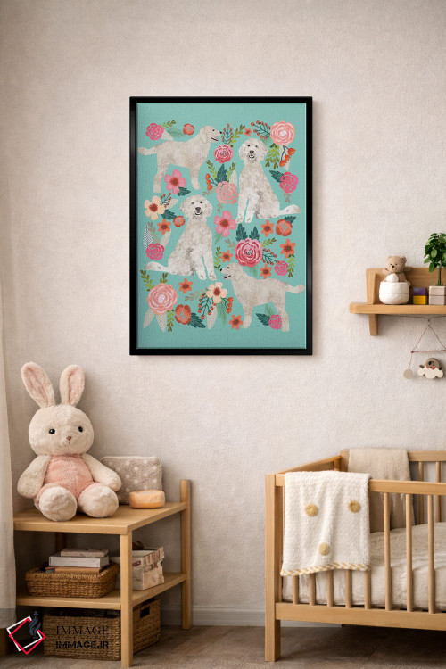 تابلو دکوراتیو کولاژ گل های گلدن دودل اثر پت فرندلی - D5B