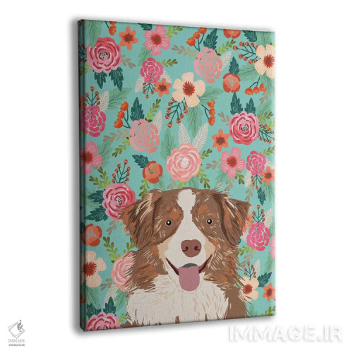 تابلو دکوراتیو کولاژ گل های مرشد استرالیایی قرمز مرل اثر پت فرندلی - نمای پرسپکتیو محصول