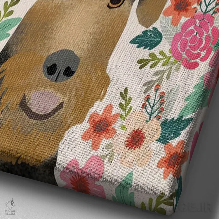 تابلو دکوراتیو کولاژ گل های آیر دیل ترر اثر پت فرندلی - نمای نزدیک بافت بوم