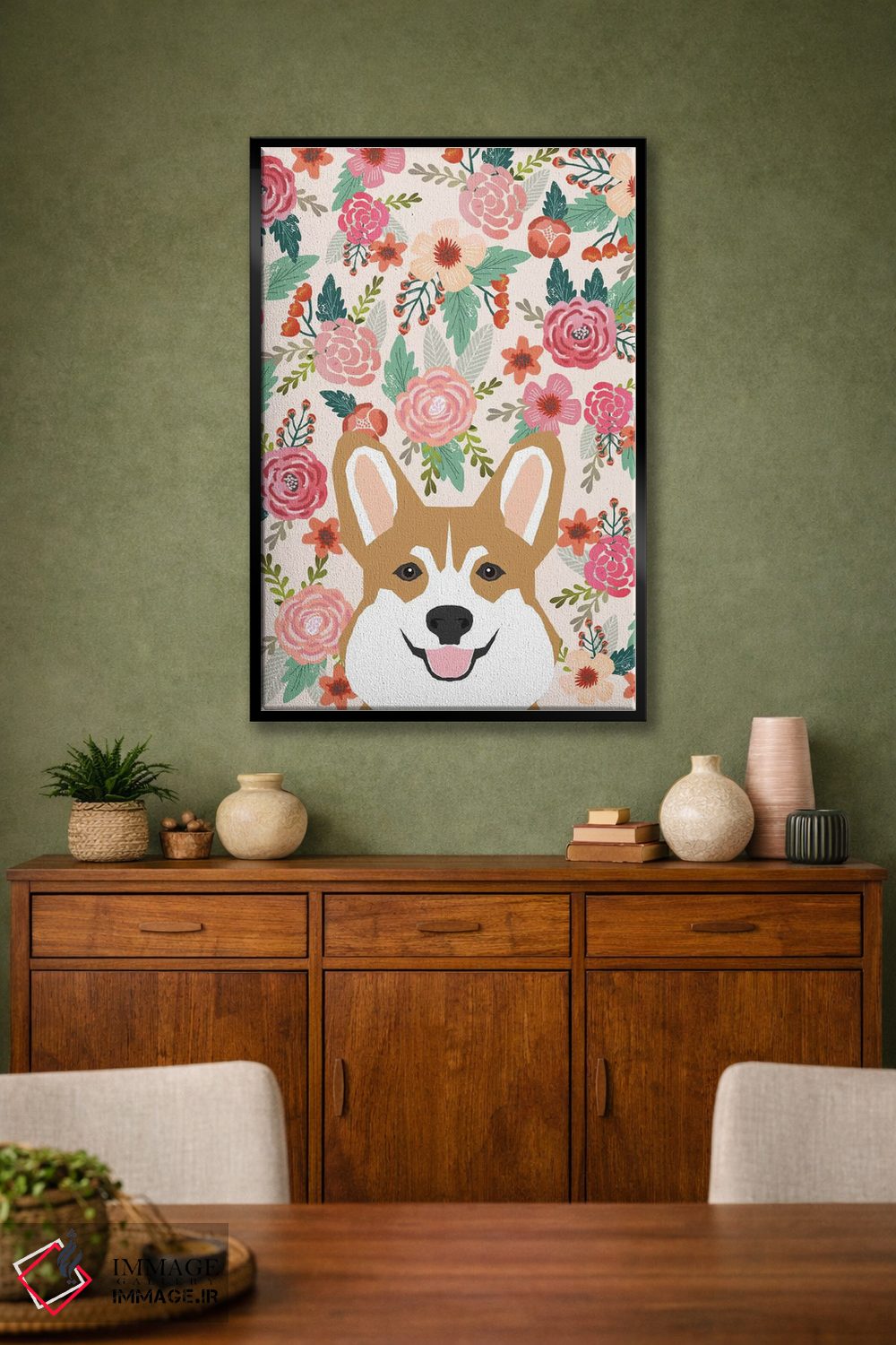 تابلو دکوراتیو پرتره گل کرگی اثر پت فرندلی - D2B