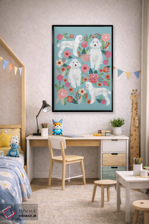 تابلو دکوراتیو کولاژ گل های پودل اثر پت فرندلی - D2B