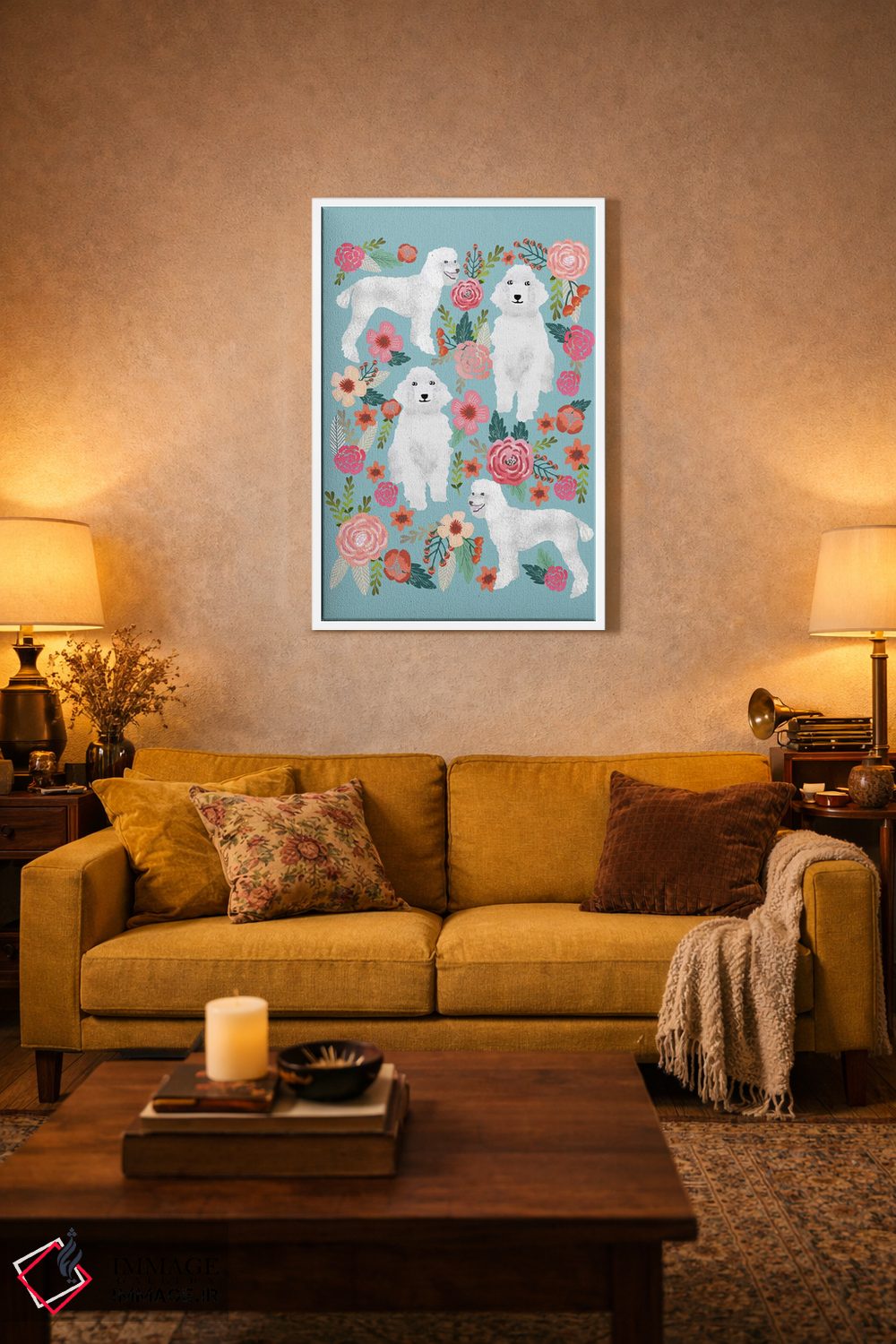 تابلو دکوراتیو کولاژ گل های پودل اثر پت فرندلی - D3W