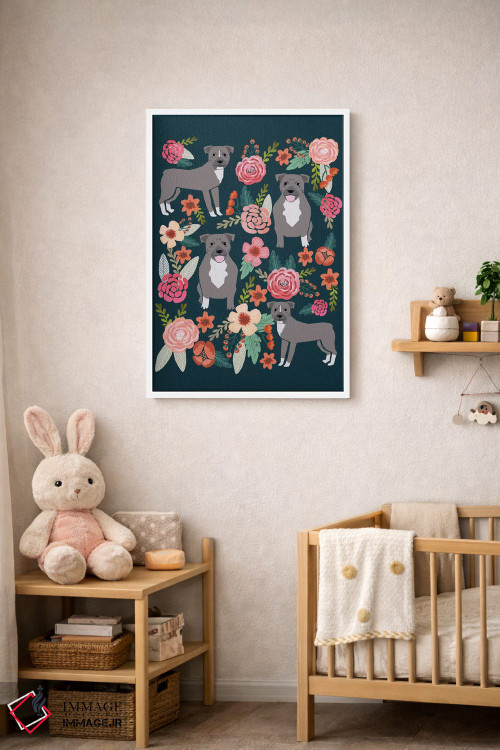 تابلو دکوراتیو کولاژ گل های پیت بول اثر پت فرندلی - D2W