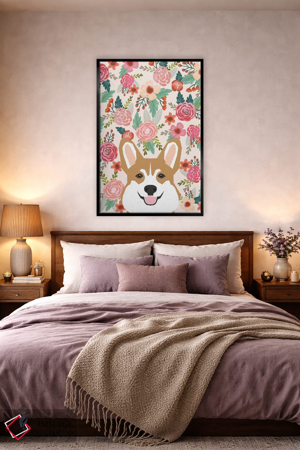 تابلو دکوراتیو پرتره گل کرگی اثر پت فرندلی - D4B