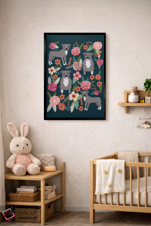 تابلو دکوراتیو کولاژ گل های پیت بول اثر پت فرندلی - D4B