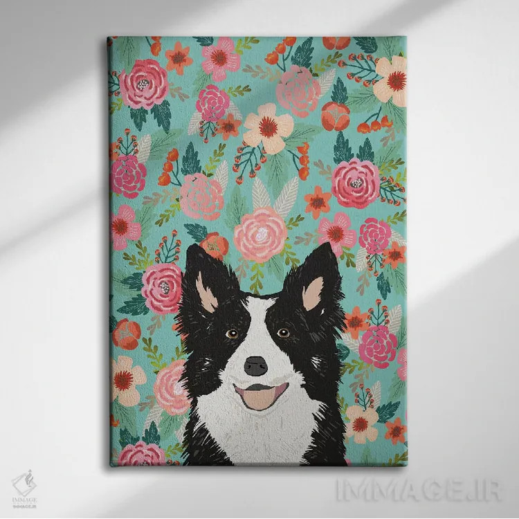 تابلو دکوراتیو کولاژ گل های کالی سیاه اثر پت فرندلی - نمای روبهرو روی دیوار