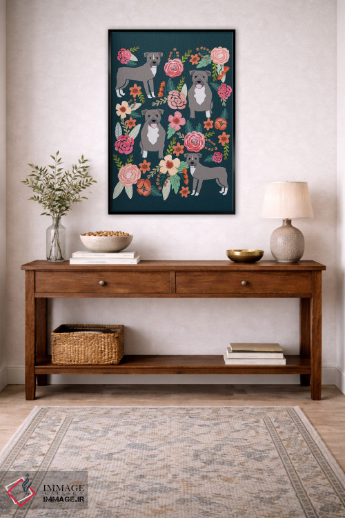 تابلو دکوراتیو کولاژ گل های پیت بول اثر پت فرندلی - D5B