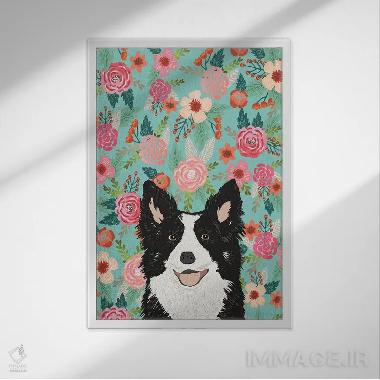 تابلو دکوراتیو کولاژ گل های کالی سیاه اثر پت فرندلی - نمای قابدار سفید