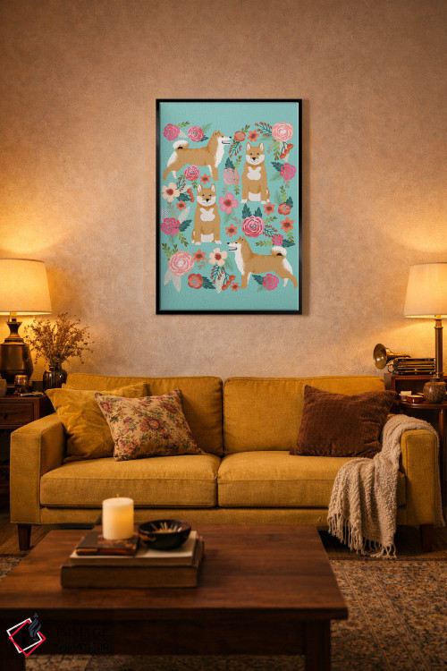 تابلو دکوراتیو کولاژ گل های شیبا اینو اثر پت فرندلی - D5B