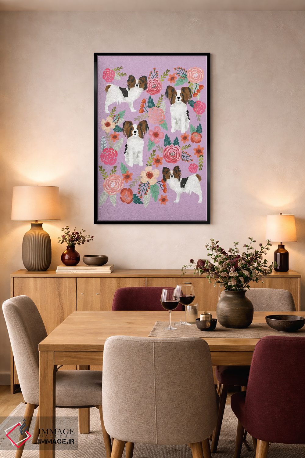 تابلو دکوراتیو کولاژ گل های پاپیون اثر پت فرندلی - D4B