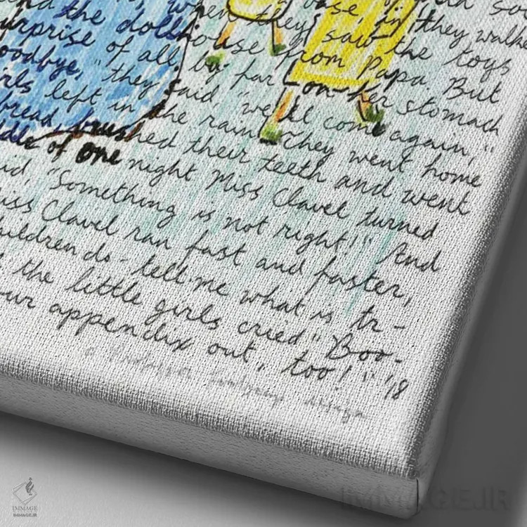 تابلو دکوراتیو مدلین اثر پروفسور فولس کپ - نمای نزدیک بافت بوم