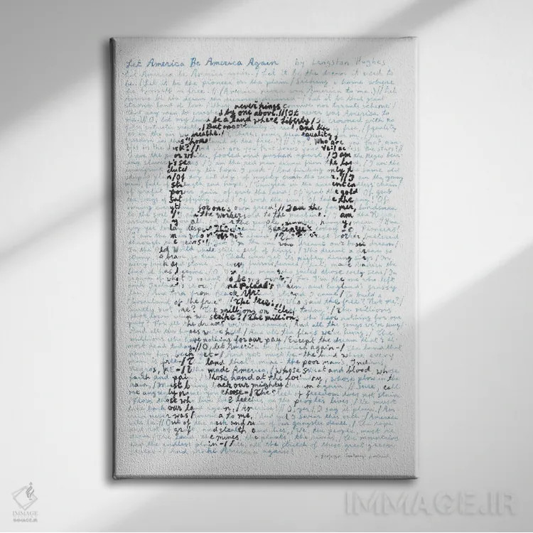 تابلو دکوراتیو لنگستون هیوز اثر پروفسور فولس کپ - نمای روبهرو روی دیوار