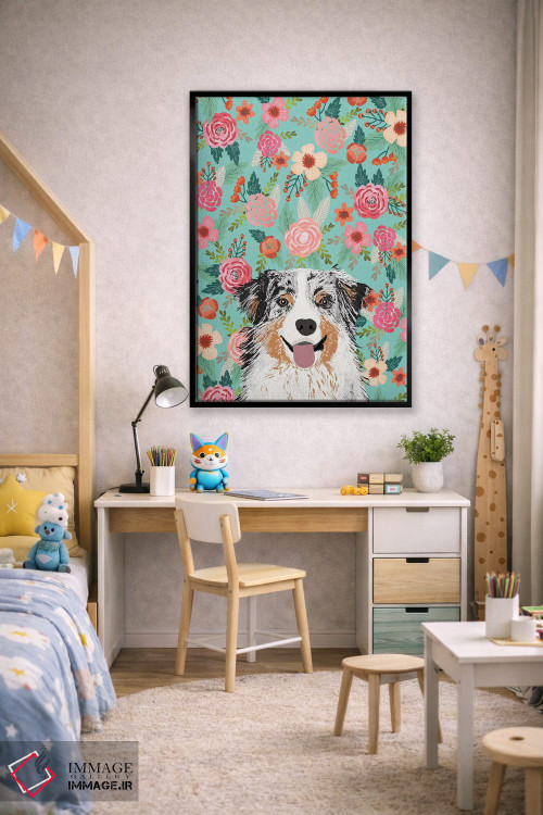 تابلو دکوراتیو کولاژ گل های مرشد استرالیایی آبی مرل اثر پت فرندلی - D3B