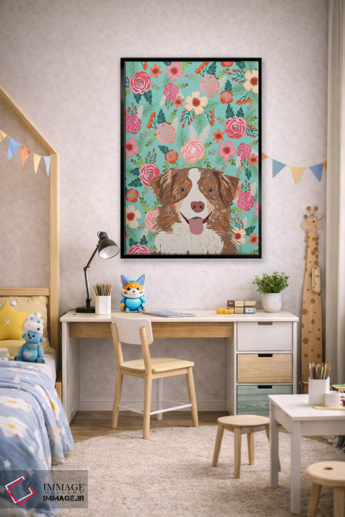 تابلو دکوراتیو کولاژ گل های مرشد استرالیایی قرمز مرل اثر پت فرندلی - D2B