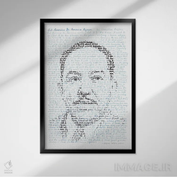 تابلو دکوراتیو لنگستون هیوز اثر پروفسور فولس کپ - نمای قابدار مشکی