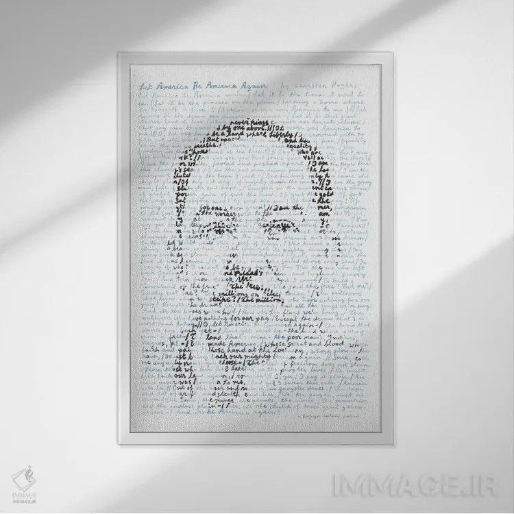 تابلو دکوراتیو لنگستون هیوز اثر پروفسور فولس کپ - نمای قابدار سفید