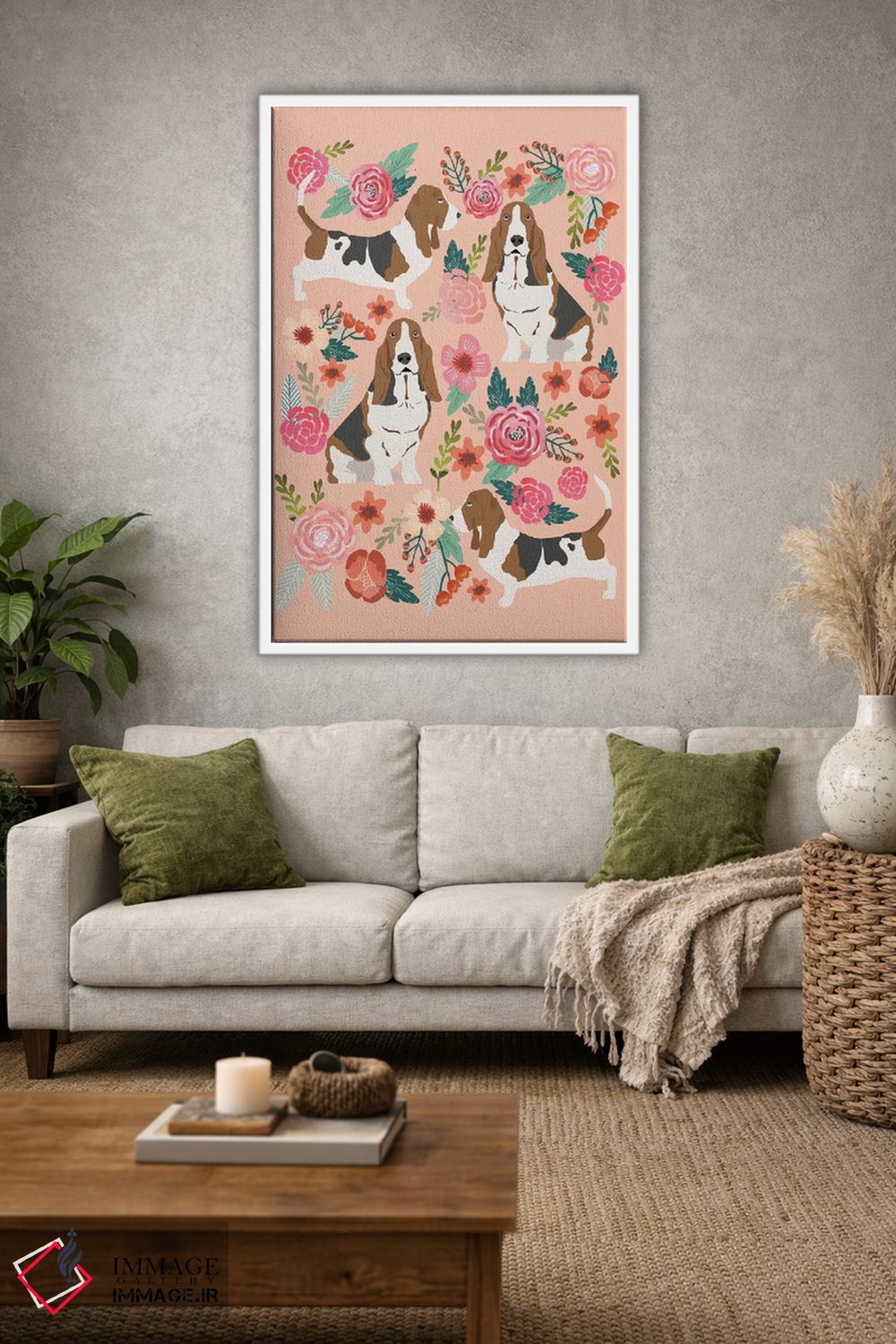 تابلو دکوراتیو کولاژ گل های باسهوند اثر پت فرندلی - D1W