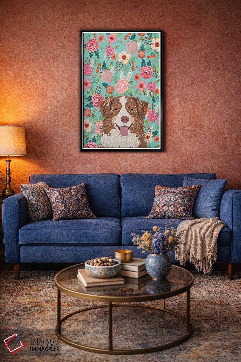 تابلو دکوراتیو کولاژ گل های مرشد استرالیایی قرمز مرل اثر پت فرندلی - D5B