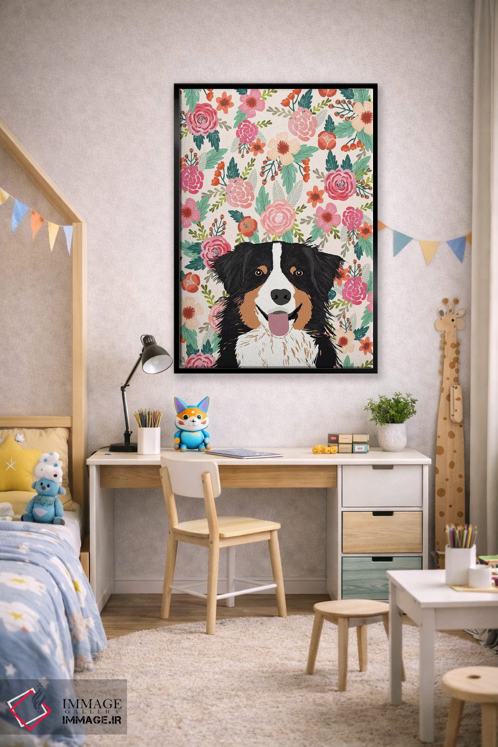 تابلو دکوراتیو کولاژ گل های مرشد استرالیایی سیاه و قهوه ای اثر پت فرندلی - D2B