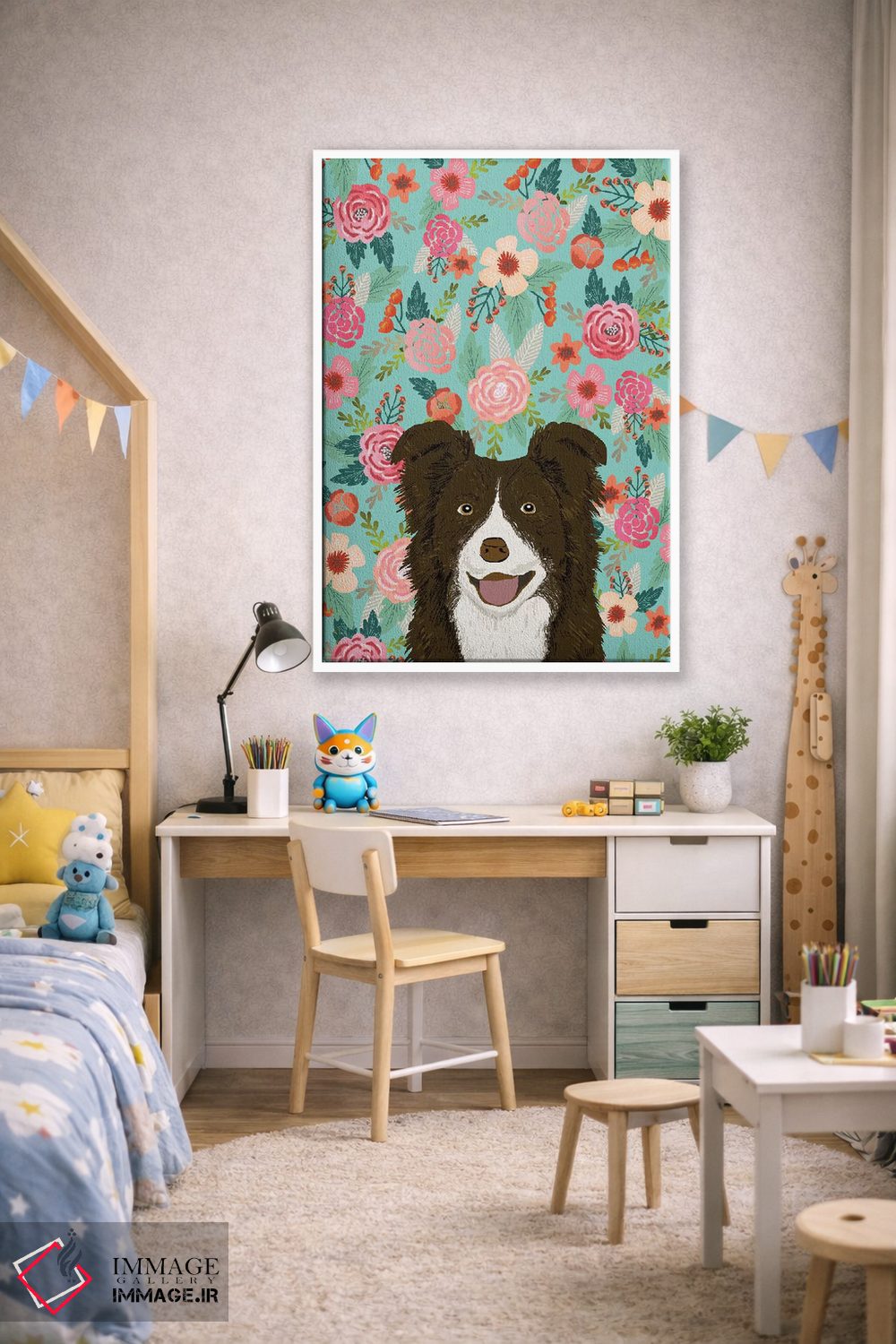 تابلو دکوراتیو کولاژ گل های کالی قهوه ای اثر پت فرندلی - D1W