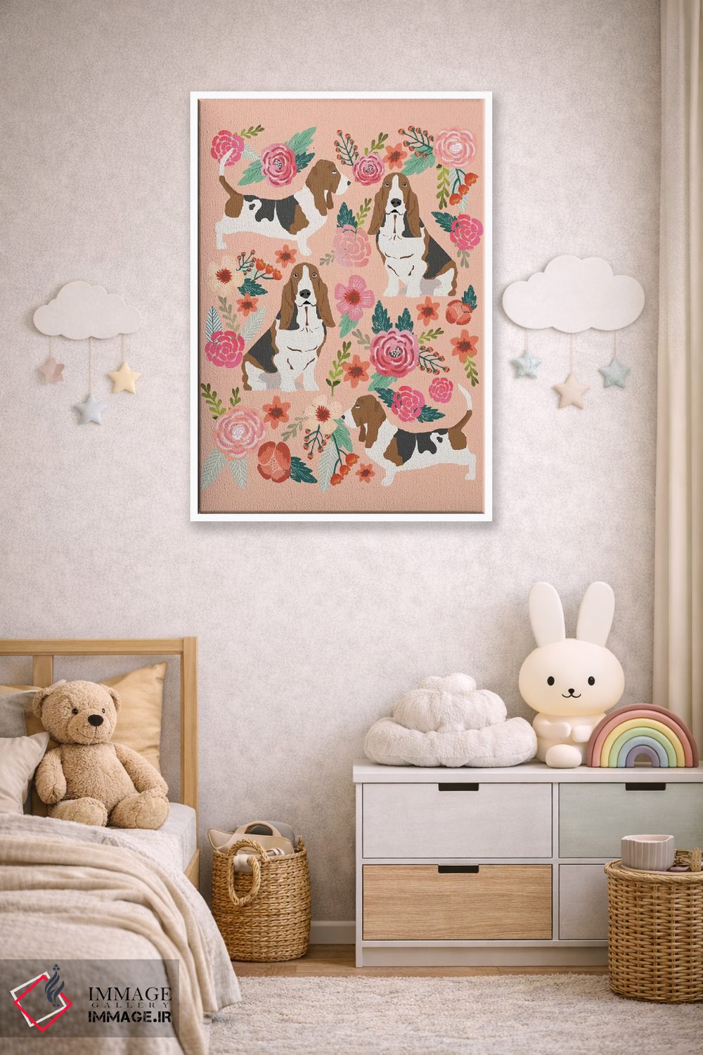 تابلو دکوراتیو کولاژ گل های باسهوند اثر پت فرندلی - D4W