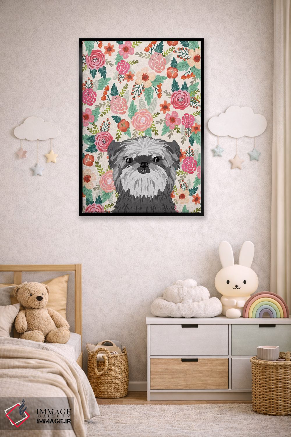 تابلو دکوراتیو کولاژ گل های آفن پینچر اثر پت فرندلی - D6B