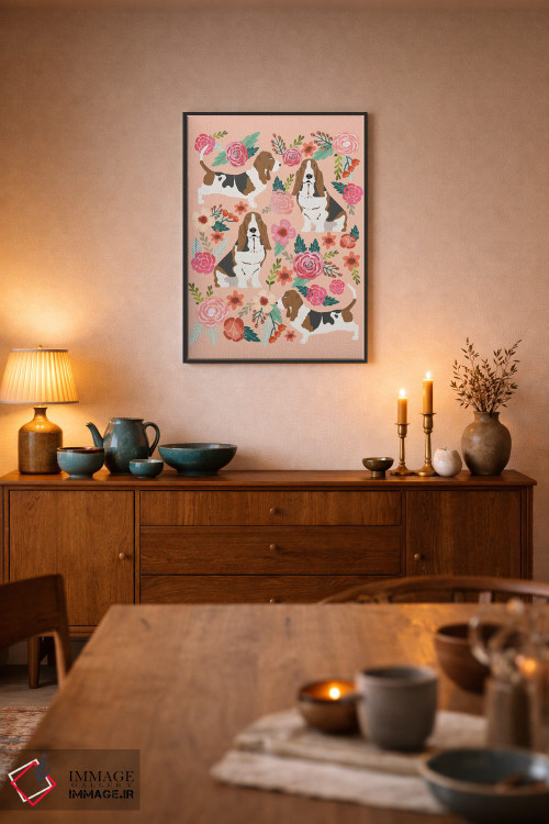 تابلو دکوراتیو کولاژ گل های باسهوند اثر پت فرندلی - D6B