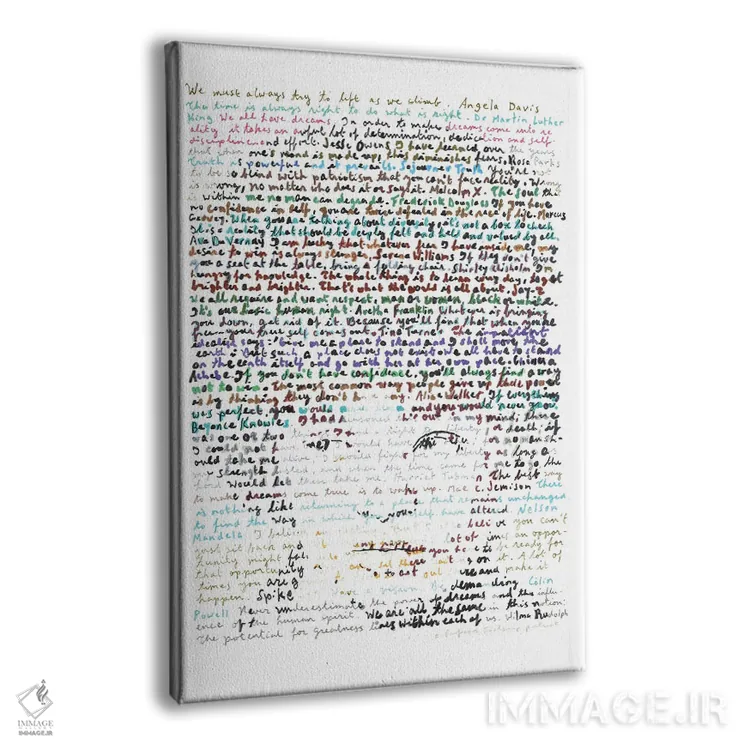 تابلو دکوراتیو آنجلا دیویس اثر پروفسور فولس کپ - نمای پرسپکتیو محصول