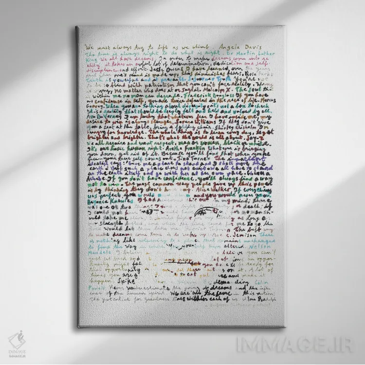 تابلو دکوراتیو آنجلا دیویس اثر پروفسور فولس کپ - نمای روبهرو روی دیوار