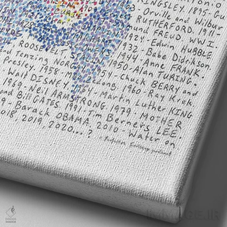 تابلو دکوراتیو نلسون ماندلا اثر پروفسور فولس کپ - نمای نزدیک بافت بوم