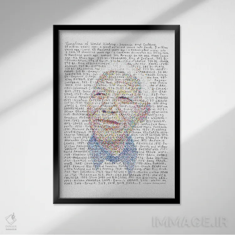 تابلو دکوراتیو نلسون ماندلا اثر پروفسور فولس کپ - نمای قابدار مشکی