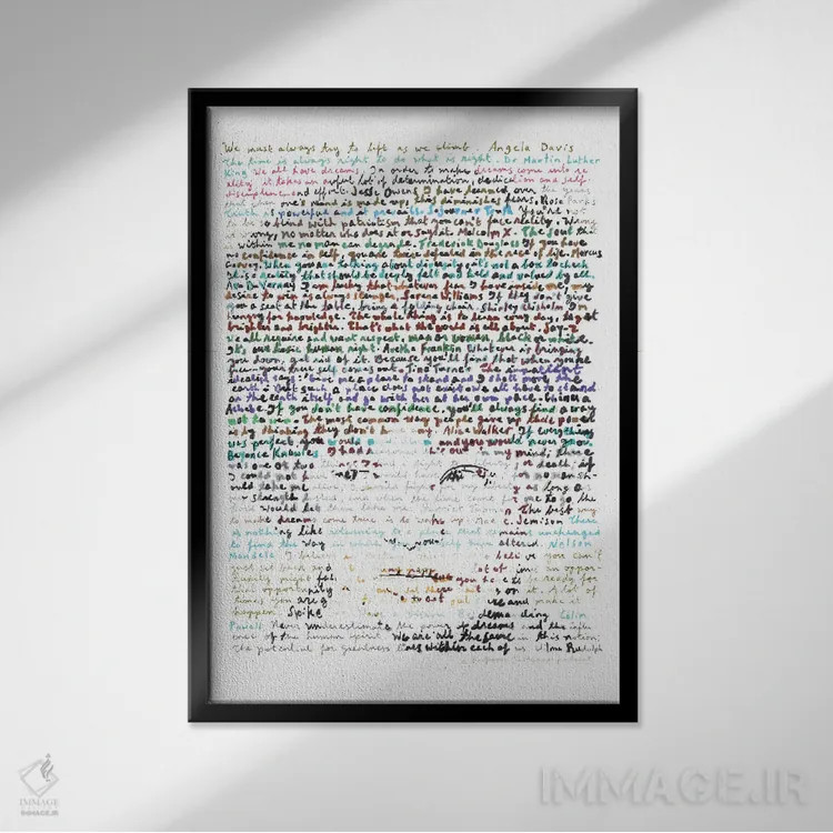 تابلو دکوراتیو آنجلا دیویس اثر پروفسور فولس کپ - نمای قابدار مشکی