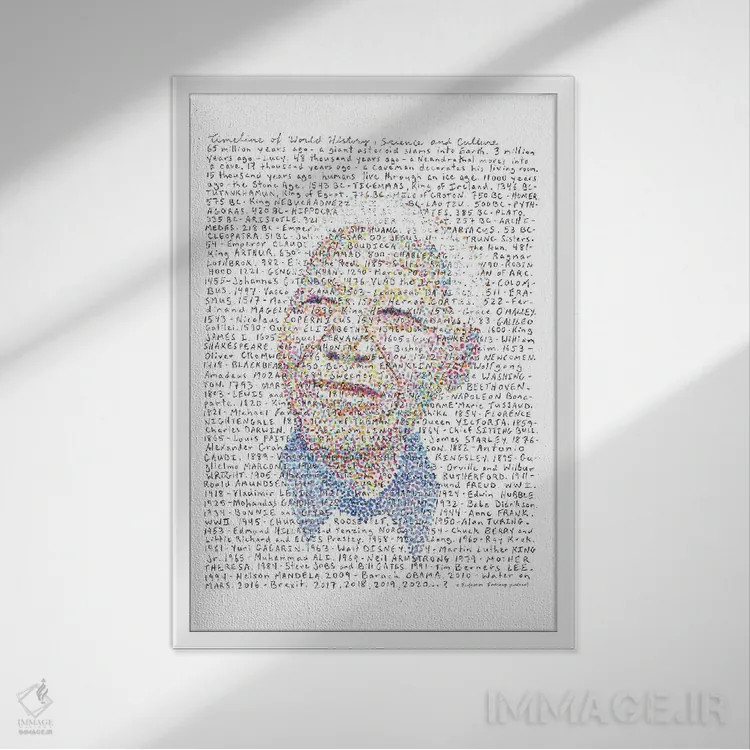 تابلو دکوراتیو نلسون ماندلا اثر پروفسور فولس کپ - نمای قابدار سفید