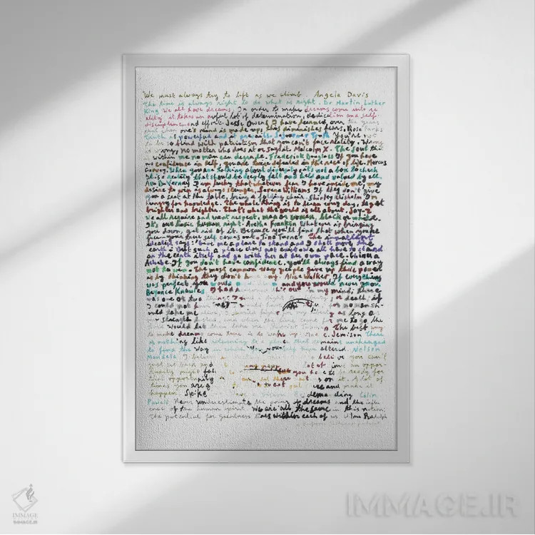 تابلو دکوراتیو آنجلا دیویس اثر پروفسور فولس کپ - نمای قابدار سفید