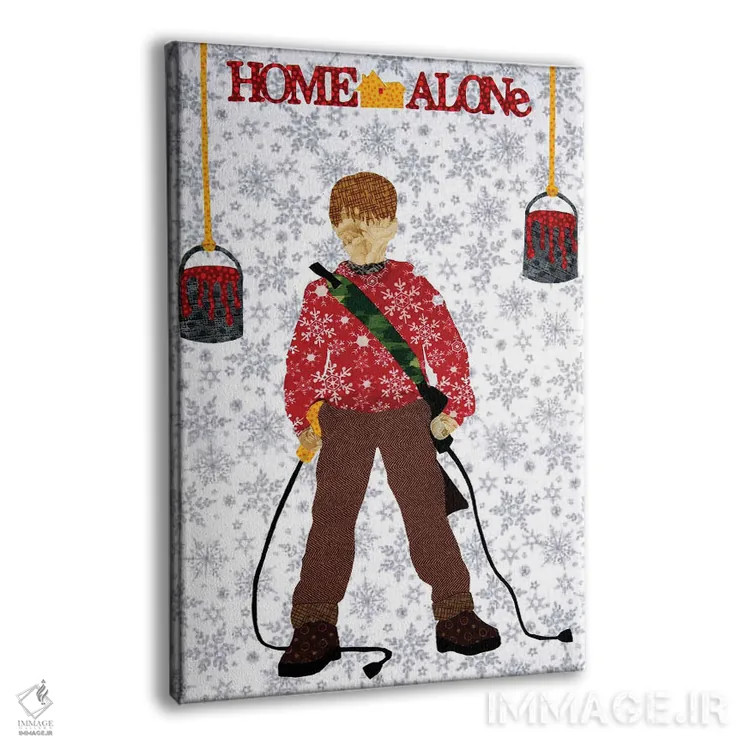 تابلو دکوراتیو تنهایی در خانه اثر پوسترهای پارچه ای پاپ اثر علی شیر - نمای پرسپکتیو محصول