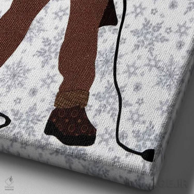 تابلو دکوراتیو تنهایی در خانه اثر پوسترهای پارچه ای پاپ اثر علی شیر - نمای نزدیک بافت بوم