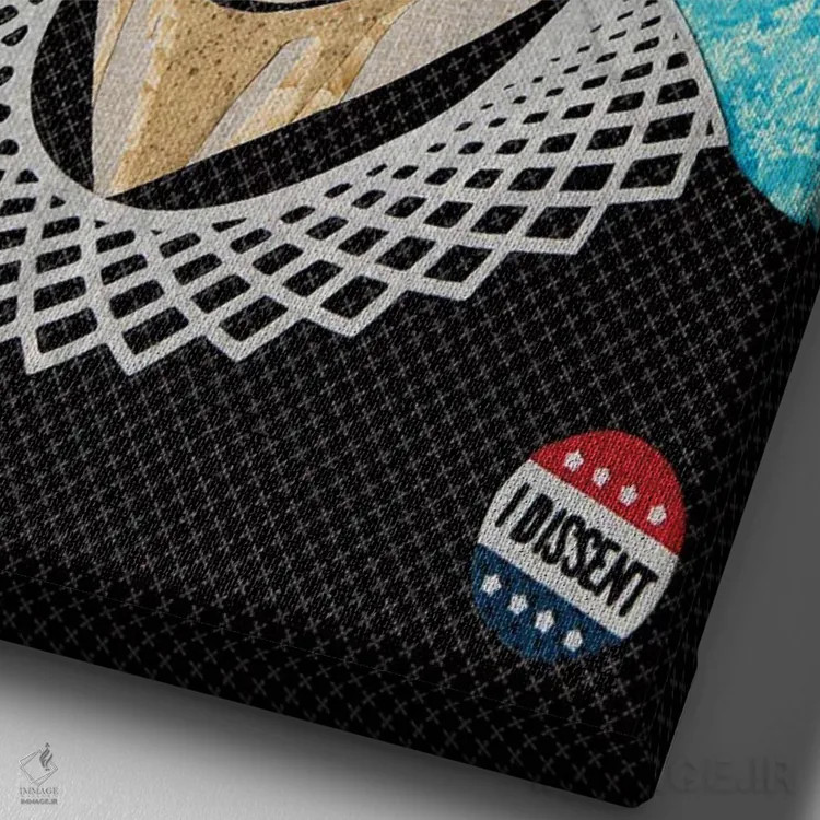 تابلو دکوراتیو آر. بی. جی. اثر پوسترهای پارچه ای پاپ اثر علی شیر - نمای نزدیک بافت بوم