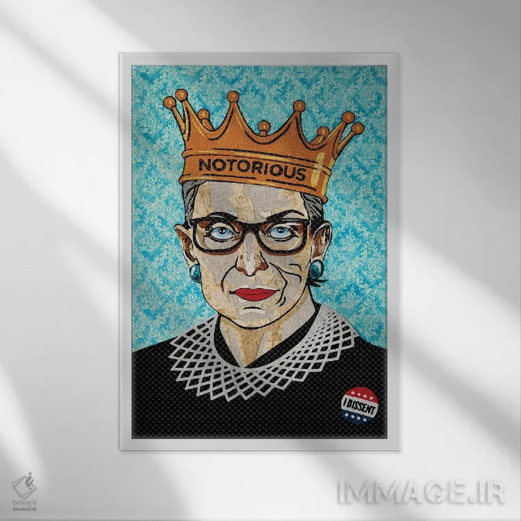 تابلو دکوراتیو آر. بی. جی. اثر پوسترهای پارچه ای پاپ اثر علی شیر - نمای قابدار سفید