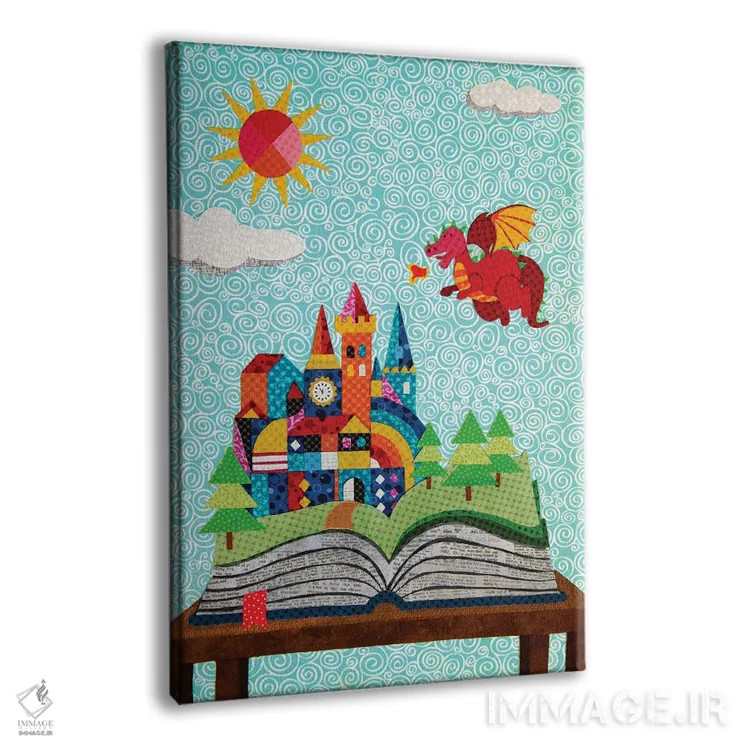 تابلو دکوراتیو قلعه پاپ آپ اثر پوسترهای پارچه ای پاپ اثر علی شیر - نمای پرسپکتیو محصول