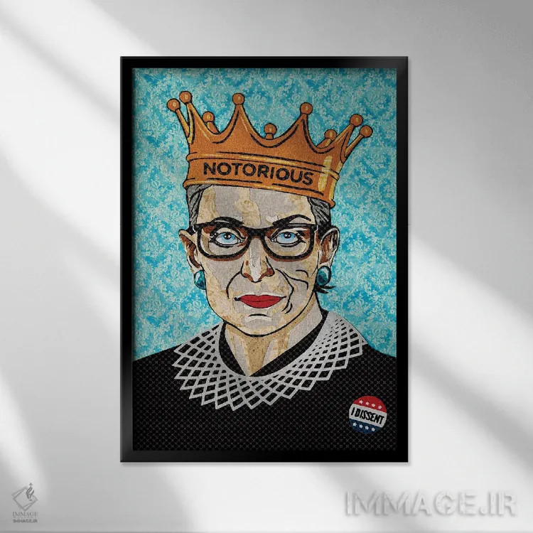 تابلو دکوراتیو آر. بی. جی. اثر پوسترهای پارچه ای پاپ اثر علی شیر - نمای قابدار مشکی