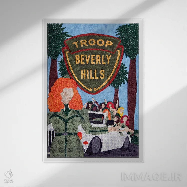 تابلو دکوراتیو گروه بولوینگ بیورلی هیلز اثر پوسترهای پارچه ای پاپ اثر علی شیر - نمای قابدار سفید