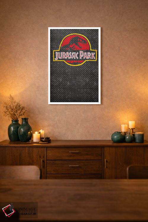 تابلو دکوراتیو پارک ژوراسیک درست اثر پوسترهای پارچه ای پاپ اثر علی شیر - D1W
