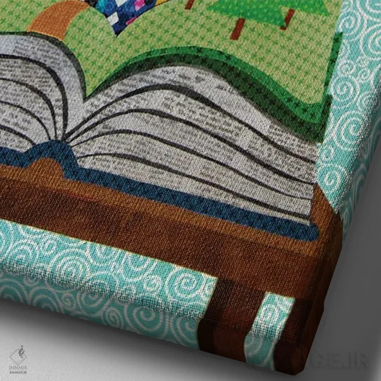 تابلو دکوراتیو قلعه پاپ آپ اثر پوسترهای پارچه ای پاپ اثر علی شیر - نمای نزدیک بافت بوم