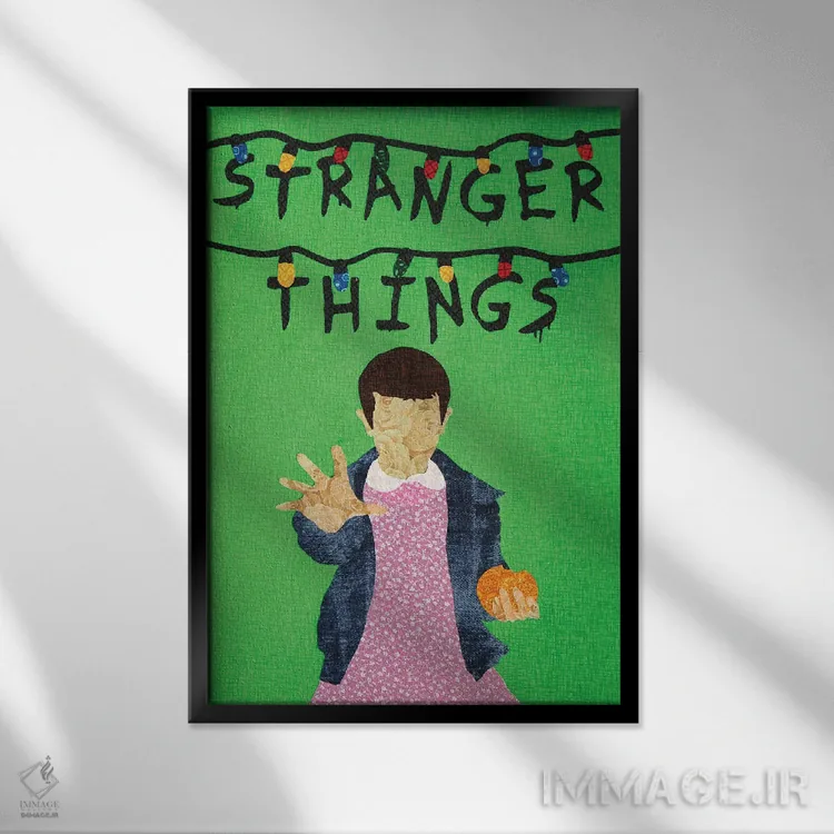 تابلو دکوراتیو یازده اثر پوسترهای پارچه ای پاپ اثر علی شیر - نمای قابدار مشکی