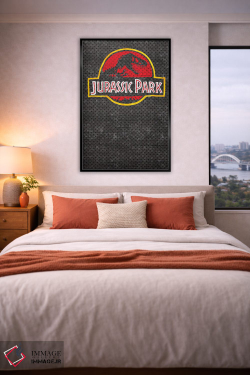 تابلو دکوراتیو پارک ژوراسیک درست اثر پوسترهای پارچه ای پاپ اثر علی شیر - D4B