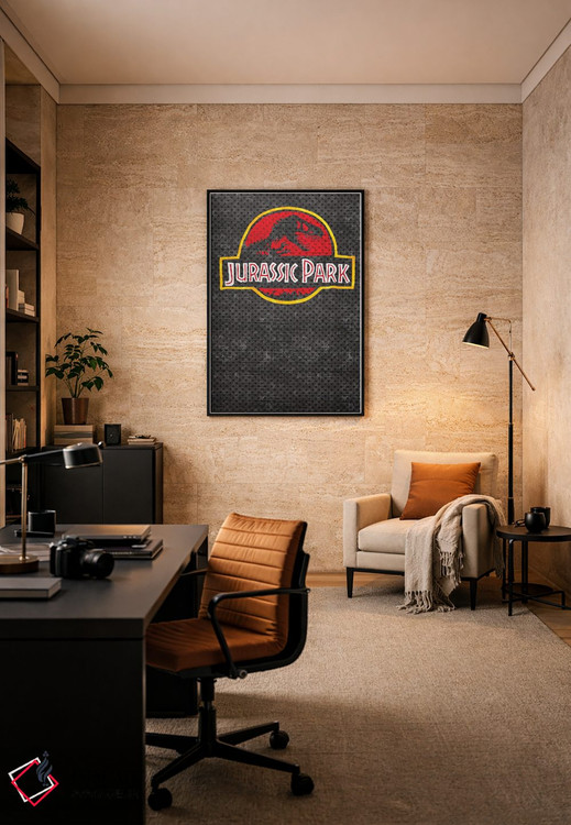تابلو دکوراتیو پارک ژوراسیک درست اثر پوسترهای پارچه ای پاپ اثر علی شیر - D6B
