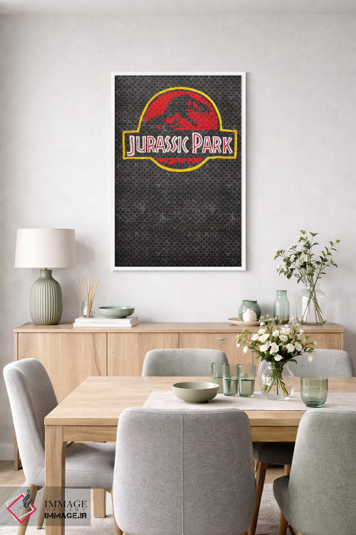 تابلو دکوراتیو پارک ژوراسیک درست اثر پوسترهای پارچه ای پاپ اثر علی شیر - D5W